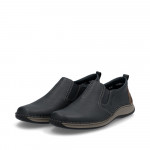 Rieker férfi bebújós kék bőr félcipő extra széles 05264-14