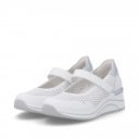 Remonte női tépőzáras fehér bőr éktalpú félcipő D0T21-80