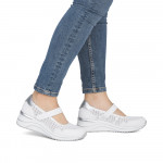 Remonte női tépőzáras fehér bőr éktalpú félcipő D0T21-80