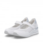 Remonte női tépőzáras fehér bőr éktalpú félcipő D0T21-80