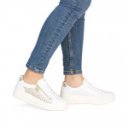 Remonte női fűzős cipzáras fehér bőr sneaker félcipő D1C11-80