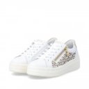 Remonte női fűzős cipzáras fehér bőr sneaker félcipő D1C11-80