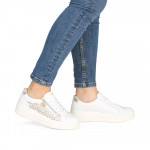 Remonte női fűzős cipzáras fehér bőr sneaker félcipő D1C11-80