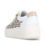 Remonte női fűzős cipzáras fehér bőr sneaker félcipő D1C11-80