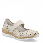 Rieker női tépőzáras bézs kombi balerina cipő N4299-60 Női Rieker