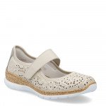 Rieker női tépőzáras bézs kombi balerina cipő N4299-60 Női Rieker