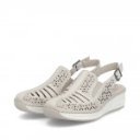 Rieker női bézs bőr cipő - hátul nyitott szling 48763-60