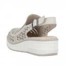 Rieker női bézs bőr cipő - hátul nyitott szling 48763-60