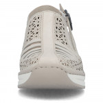 Rieker női bézs bőr cipő - hátul nyitott szling 48763-60