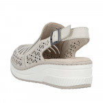 Rieker női bézs bőr cipő - hátul nyitott szling 48763-60