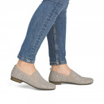 Rieker női bézs textil mokaszin 51953-62