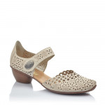 Rieker női oldalt nyitott fehér bőr tépőzáras cipő 43753-80 Női Rieker