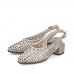 Rieker női metálszínű hátul nyitott szling cipő  47078-90