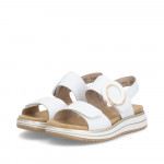 Remonte fehér női tépőzáras bőr szandál D1J63-80