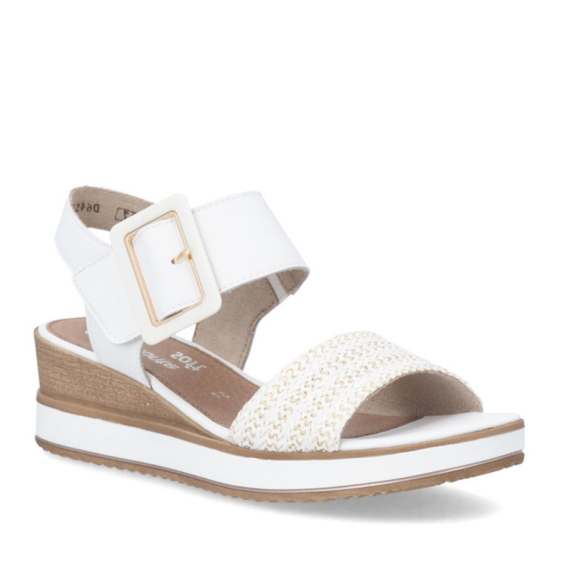 Remonte fehér női tépőzáras telitalpú szandál D6453-81