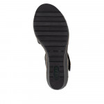 Remonte női fekete tépőzáras éktalpú bőr szandál R6266-01