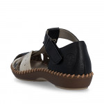 Rieker fekete metál kombi oldalt nyitott női cipő M1655-00