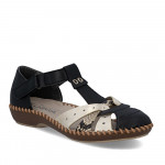 Rieker fekete metál kombi oldalt nyitott női cipő M1655-00 Női Rieker