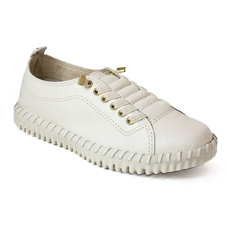 Bottero krémszínű bebújós bőr sneaker sportcipő 374102-10 07785