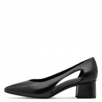 Marco Tozzi fekete bőr női oldalt nyitott körömcipő 22429-46-001 07792