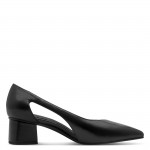 Marco Tozzi fekete bőr női oldalt nyitott körömcipő 22429-46-001 07792