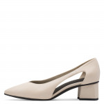 Marco Tozzi kérmszínű bőr női oldalt nyitott körömcipő 22429-46-403 07793