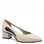 Marco Tozzi kérmszínű bőr női oldalt nyitott körömcipő 22429-46-403 07793