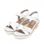 Remonte női fehér tépőzáras éktalpú bőr szandál R6266-80