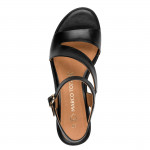 Marco Tozzi női fekete éktalpú bőr szandál 28317-46-001 07784