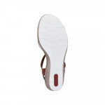 Rieker női bebújós barna bézs fehér mix telitalpú szandál 61995-81