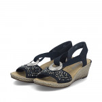 Rieker női bebújós kék telitalpú szandál 62451-14