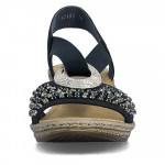 Rieker női bebújós kék telitalpú szandál 62451-14