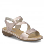 Rieker női metálfényű bőr tépőzáras szandál 659C7-89 Női Rieker