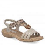 Rieker bézs női bebújós szandál 61855-62 Női Rieker