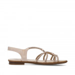 Rieker bronz bézs mix női bebújós szandál 64270-90