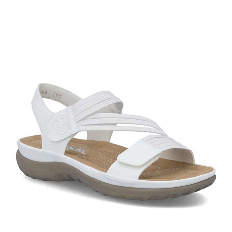 Rieker női sportos tépőzáras fehér szandál 64870-81