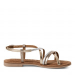 Tamaris pezsgőszínű női bőr szandál 28139-44-116 07754