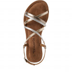 Tamaris pezsgőszínű női bőr szandál 28139-44-116 07754