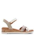 Jana fekete éktalpú tépőzáras szandál bézs arany kombi 28762-46-499 07796