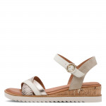 Jana fekete éktalpú tépőzáras szandál bézs arany kombi 28762-46-499 07796