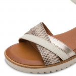 Jana fekete éktalpú tépőzáras szandál bézs arany kombi 28762-46-499 07796