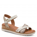 Jana fekete éktalpú tépőzáras szandál bézs arany kombi 28762-46-499 07796
