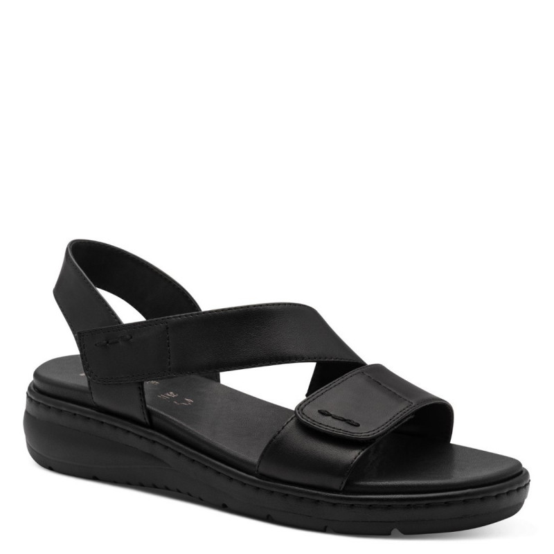 Jana fekete tépőzáras női bőr szandál 28711-46-001 07798