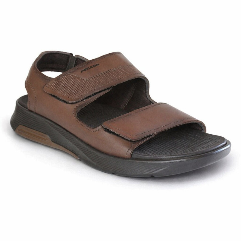 Pegada barna férfi tépőzáras bőr szandál 134703-02 07801