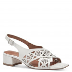 Tamaris csatos női áttört fehér bőr szandál 28252-42-100 07756 Női Tamaris