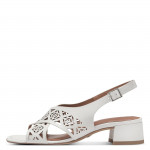 Tamaris csatos női áttört fehér bőr szandál 28252-42-100 07756