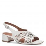 Tamaris csatos női áttört fehér bőr szandál 28252-42-100 07756