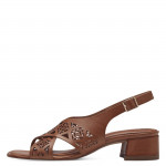 Tamaris csatos női áttört barna bőr szandál 28252-42-440 07757