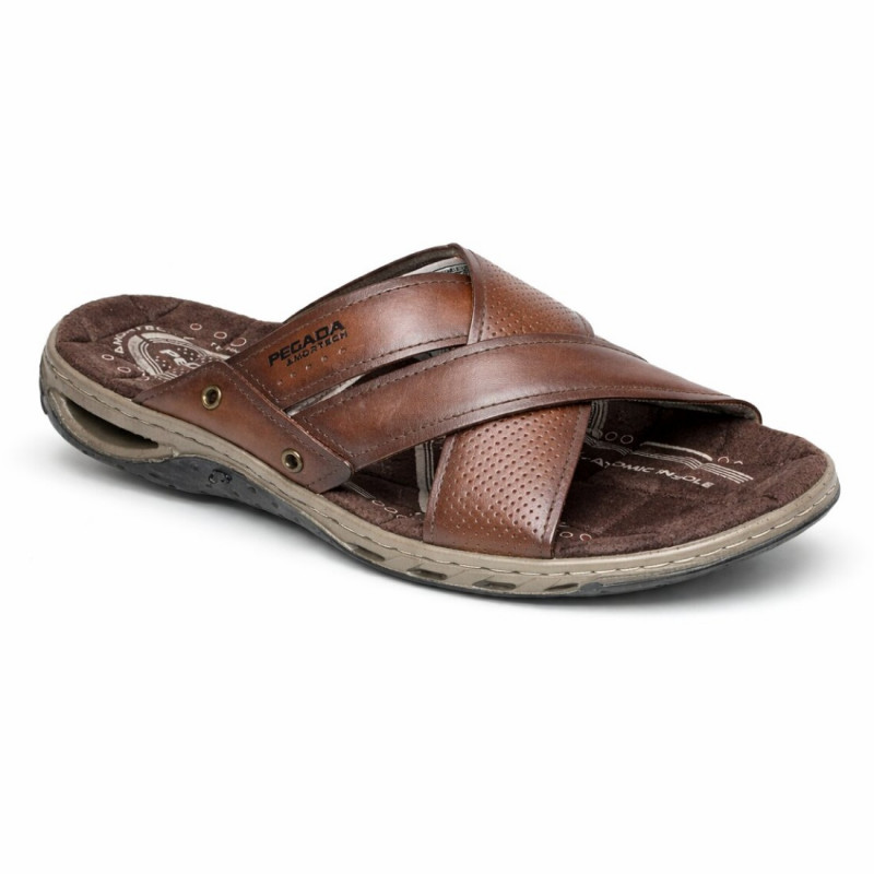 Pegada barna férfi tépőzáras bőr szandál 134703-02  07802