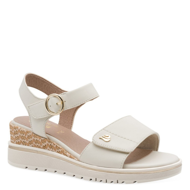 Jana tépőzáras női éktalpú fehér szandál 28365-46-400  07809